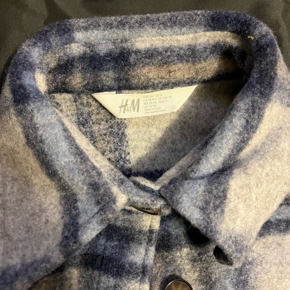 Blue Plaid Long Shacket - Picture 2 of 2
